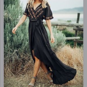 Piper and Scoot Parklan Embroidered Wrap Dress